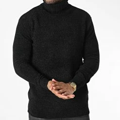 Meilleur prix 🔥 Pull Col Roulé CR-089 Noir de Uniplay ✨ -Uniplay Soldes ikao 345244 CR 089 BLACK 20221028T160021 03