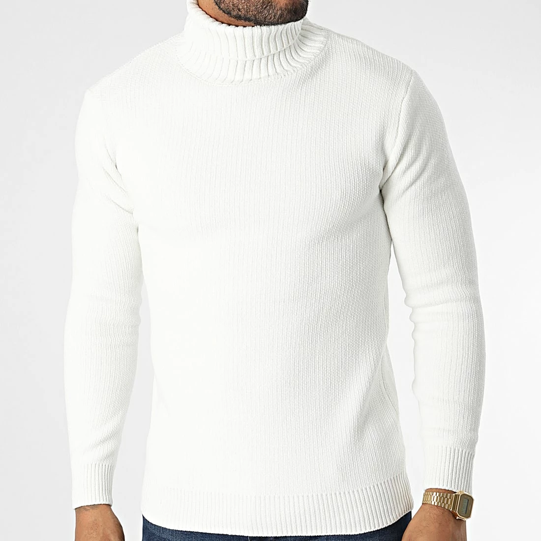 Offres 🔔 Pull Col Roulé CR-089 Blanc de Uniplay ✨ 5 Offres 🔔 Pull Col Roulé CR-089 Blanc de Uniplay ✨ – Image 3