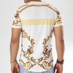 Bon marché 😉 Tee 👚 Shirt Oversize UP-321 Blanc Doré Renaissance de Uniplay 😀 -Uniplay Soldes uniplay 144462 fab18 up 321 white 20180903T153430 05