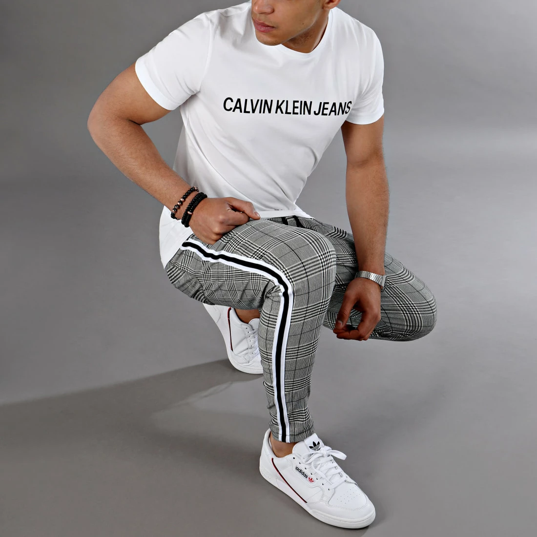 De gros ✨ Pantalon Carreaux Avec Bandes T3296 Gris Noir Blanc de Uniplay 🔥 8 De gros ✨ Pantalon Carreaux Avec Bandes T3296 Gris Noir Blanc de Uniplay 🔥 – Image 6