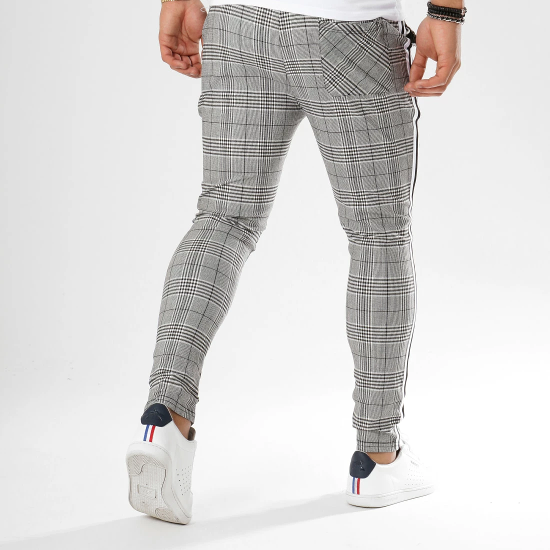 De gros ✨ Pantalon Carreaux Avec Bandes T3296 Gris Noir Blanc de Uniplay 🔥 6 De gros ✨ Pantalon Carreaux Avec Bandes T3296 Gris Noir Blanc de Uniplay 🔥 – Image 4
