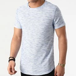 Coupon 👏 Tee 👕 Shirt Oversize T756 Bleu Clair Chiné de Uniplay 🔔