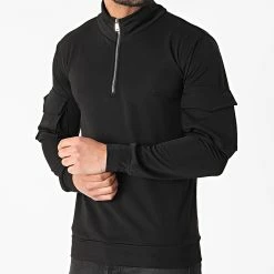 Coupon ⌛ Sweat Col Zippé T757 Noir de Uniplay 😍 -Uniplay Soldes uniplay 254684 UP T757 BLACK 20210302T163048 03