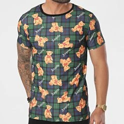 Bon marché ✨ Tee 👚 Shirt A Carreaux T785 Vert Bleu de Uniplay 👍