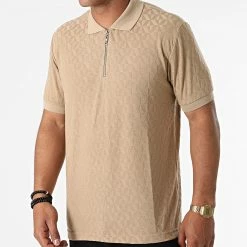Offres 🔥 Polo Manches Courtes PL-04 Beige Foncé de Uniplay 😍