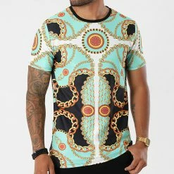 Nouveau ✔️ Tee 👕 Shirt T811 Bleu Vert Noir de Uniplay ✔️