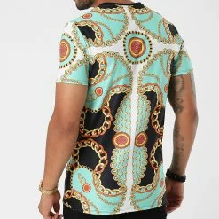 Nouveau ✔️ Tee 👕 Shirt T811 Bleu Vert Noir de Uniplay ✔️ -Uniplay Soldes uniplay 271778 UP T811 BLUE 20210629T124055 04