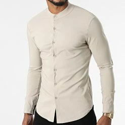 Budget ⭐ Chemise Manches Longues UP-C070 Gris de Uniplay 🌟 -Uniplay Soldes uniplay 279778 UP C070 BEIGE 20210820T160713 01