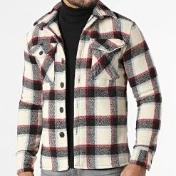 Vente flash 💯 Surchemise A Carreaux UY695 Beige Noir Rouge de Uniplay 🛒 -Uniplay Soldes uniplay 279916 UY695 20211109T154311 03