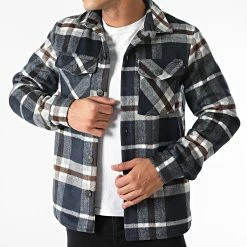 Acheter 🛒 Surchemise A Carreaux UY699 Bleu Marine Gris Marron de Uniplay ⭐