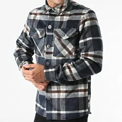 Acheter 🛒 Surchemise A Carreaux UY699 Bleu Marine Gris Marron de Uniplay ⭐ -Uniplay Soldes uniplay 279925 UY699 20210820T152331 03