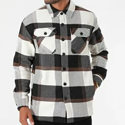 Grosses soldes 🛒 Chemise Manches Longues A Carreaux UP-C078 Beige Marron de Uniplay 💯 -Uniplay Soldes uniplay 281679 UP C078 20210831T161008 03