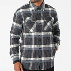 Acheter 🎉 Chemise Manches Longues A Carreaux UP-C076 Bleu Marine de Uniplay 😀