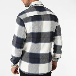 Tout neuf 😉 Chemise Manches Longues A Carreaux UP-C077 Beige Bleu Marine de Uniplay 🔔 -Uniplay Soldes uniplay 281685 UP C077 BLUE 20210831T160724 04