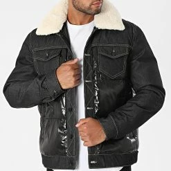 Grosses soldes ✔️ Veste Col Mouton UP-T9908 Noir de Uniplay ⭐