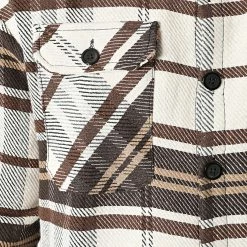 Promo 😀 Chemise Manches Longues A Carreaux UP-C072 Beige Marron de Uniplay ✨ -Uniplay Soldes uniplay 281703 UP C072 MARRON 20210831T161032 02