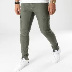 Bon marché 😉 Jean Skinny 582 Vert Kaki de Uniplay 🔔