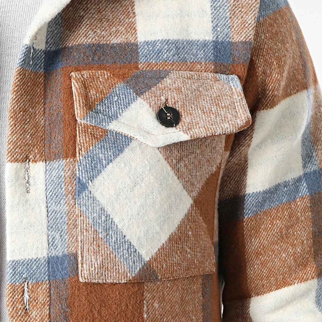 Le moins cher ❤️ Surchemise A Carreaux UY697 Camel Blanc Bleu de Uniplay 🎁 4 Le moins cher ❤️ Surchemise A Carreaux UY697 Camel Blanc Bleu de Uniplay 🎁 – Image 2