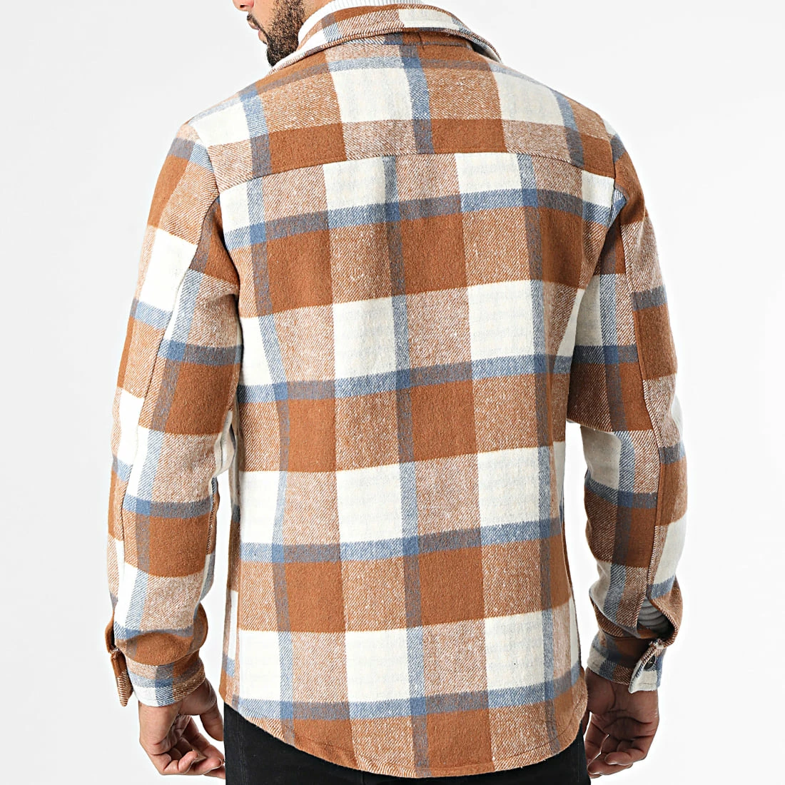 Le moins cher ❤️ Surchemise A Carreaux UY697 Camel Blanc Bleu de Uniplay 🎁 6 Le moins cher ❤️ Surchemise A Carreaux UY697 Camel Blanc Bleu de Uniplay 🎁 – Image 4