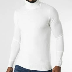 Uniplay Soldes 49 Acheter ⭐ Pull Col Roulé CR-08 Blanc de Uniplay 🎉