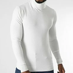 Acheter ⭐ Pull Col Roulé CR-08 Blanc de Uniplay 🎉 -Uniplay Soldes uniplay 283810 CR 08 WHITE 20210914T162732 03