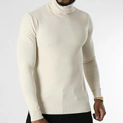 Le moins cher ❤️ Pull Col Roulé CR-08 Beige de Uniplay 🧨 -Uniplay Soldes uniplay 283813 CR 08 BEIGE 20210914T162713 03