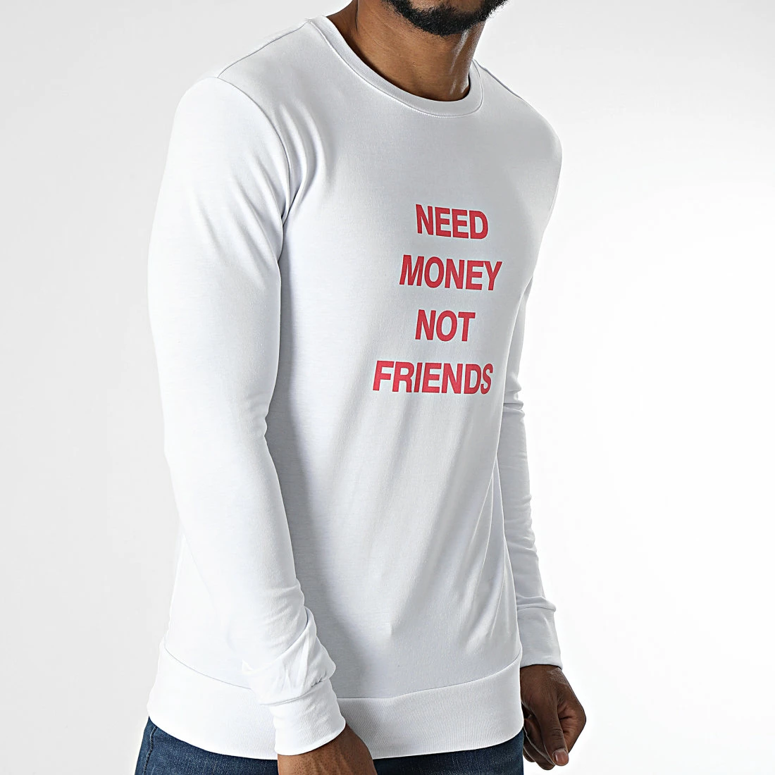 Promo ⭐ Sweat Crewneck CF-03 Blanc de Uniplay 👍 5 Promo ⭐ Sweat Crewneck CF-03 Blanc de Uniplay 👍 – Image 3