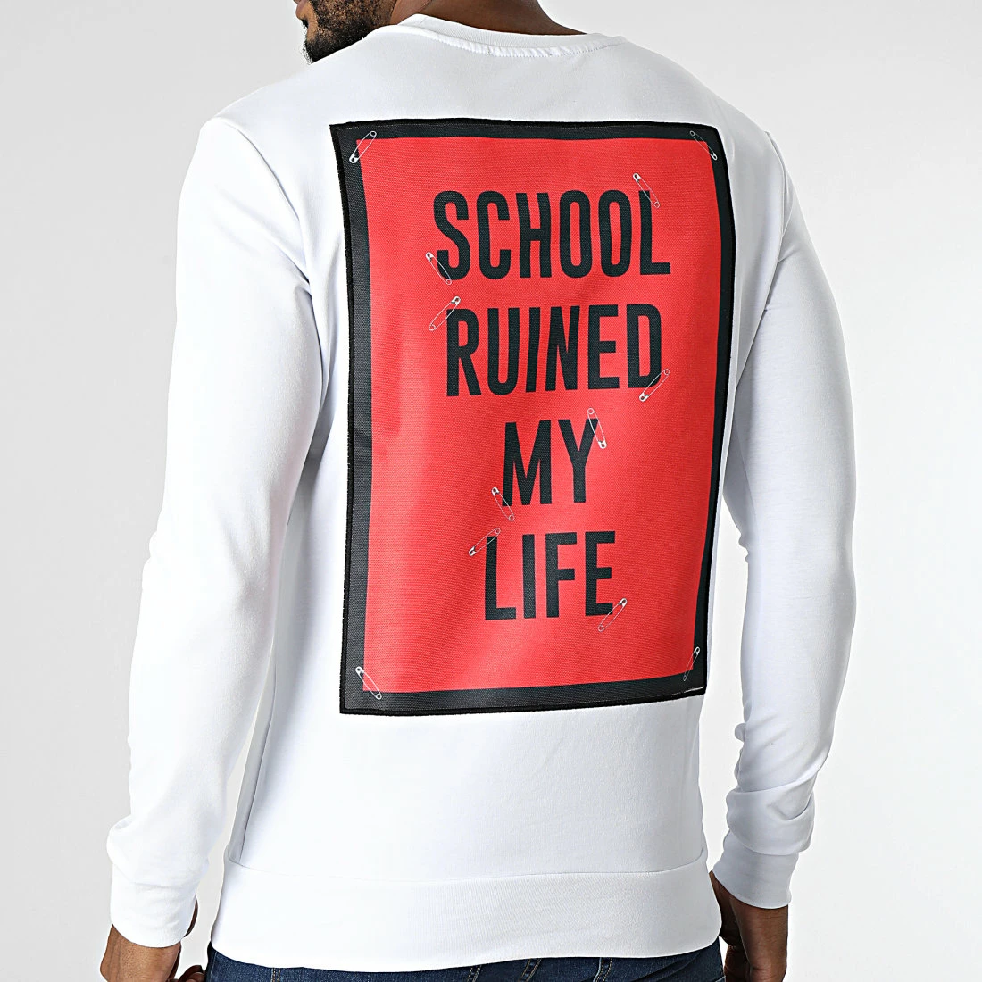 Promo ⭐ Sweat Crewneck CF-03 Blanc de Uniplay 👍 6 Promo ⭐ Sweat Crewneck CF-03 Blanc de Uniplay 👍 – Image 4