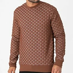 Nouveau 🌟 Sweat Crewneck UY708 Marron de Uniplay 🛒