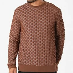 Nouveau 🌟 Sweat Crewneck UY708 Marron de Uniplay 🛒 -Uniplay Soldes uniplay 285947 UY708 BROWN 20210930T120439 03