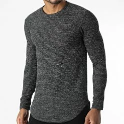 Vente flash ✨ Sweat Crewneck Oversize UY718 Noir Chiné de Uniplay ✔️