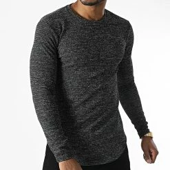 Vente flash ✨ Sweat Crewneck Oversize UY718 Noir Chiné de Uniplay ✔️ -Uniplay Soldes uniplay 285975 UY718 BLACK 20210930T155518 03