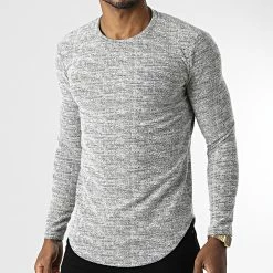 Coupon ✨ Sweat Crewneck Oversize UY718 Gris Clair Chiné de Uniplay 😍