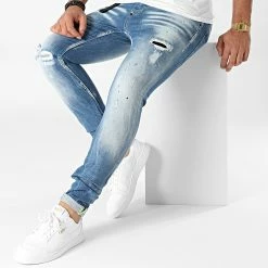 Meilleur prix 😍 Jean Skinny 586 Bleu Denim de Uniplay 🌟 -Uniplay Soldes uniplay 286025 586 BLUE 20210930T151836 03
