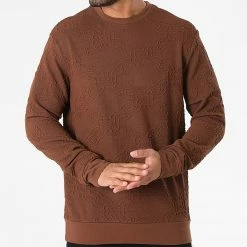 Top 10 😀 Sweat Crewneck UY705 Marron de Uniplay 😍 -Uniplay Soldes uniplay 287625 UY705 BROWN 20211012T155743 03