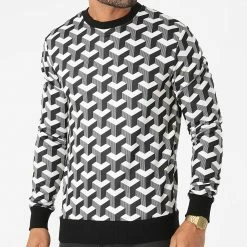 Promo 🎁 Sweat Crewneck UY746 Noir Blanc de Uniplay 😉