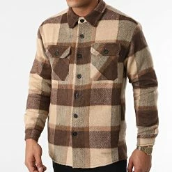 Offres 🎉 Surchemise A Carreaux C086 Beige Marron de Uniplay 😉 -Uniplay Soldes uniplay 290510 C086 BROWN 20211103T162828 03