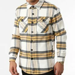 Budget 🧨 Surchemise A Carreaux C089 Blanc Jaune de Uniplay 💯 -Uniplay Soldes uniplay 290516 C089 YELLOW 20211104T140625 03