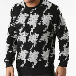 Offres 💯 Sweat Crewneck UY753 Noir Gris de Uniplay 🌟