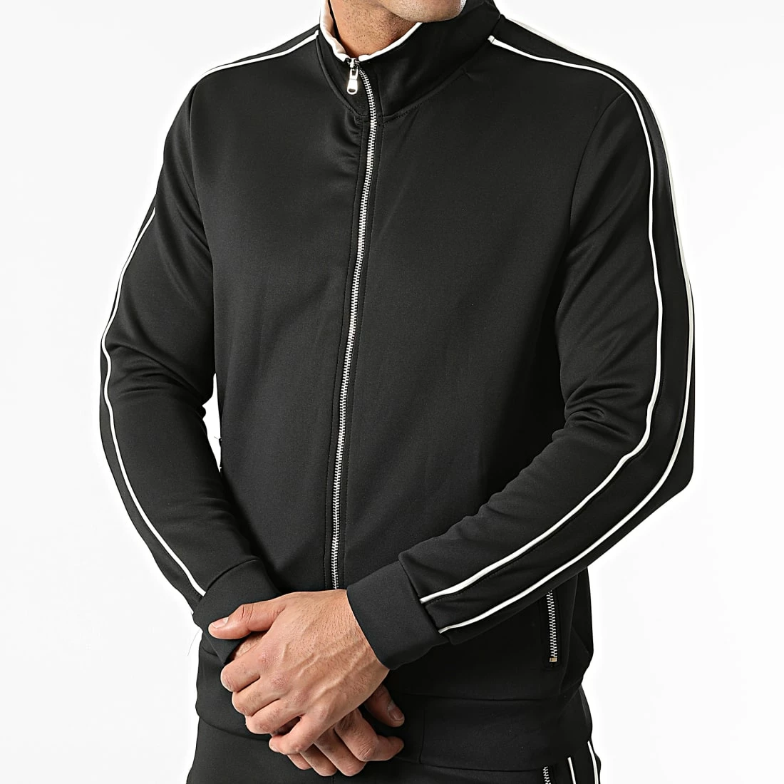 De gros ❤️ Ensemble De Survêtement A Bandes MK-07 Noir Blanc de Uniplay 😉 4 De gros ❤️ Ensemble De Survêtement A Bandes MK-07 Noir Blanc de Uniplay 😉 – Image 2