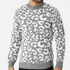 Remise 😀 Pull Leopard HE-549 Gris de Uniplay ⭐ -Uniplay Soldes uniplay 292988 HE 549 GREY 20211129T090910 01