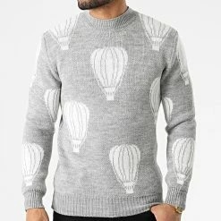 Le moins cher 😍 Pull HE-542 Gris de Uniplay 🤩