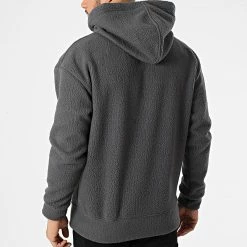 Grosses soldes 🎉 Sweat Capuche Polaire UP-T877 Gris Anthracite de Uniplay 💯 -Uniplay Soldes uniplay 292996 UP T877 GREY 20211129T091937 04