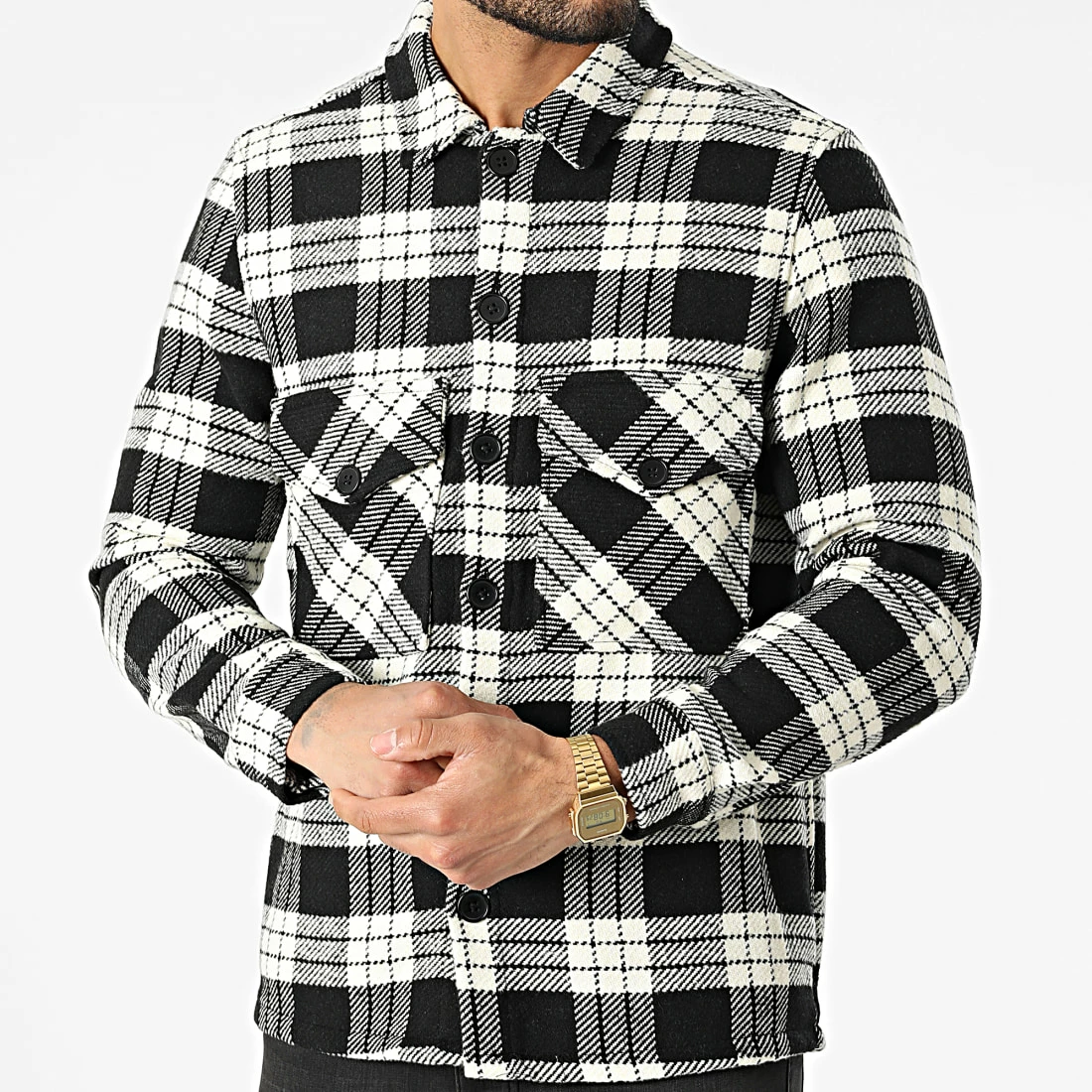 Top 10 ✨ Surchemise A Carreaux TEC-01 Noir Blanc de Uniplay ✔️ 5 Top 10 ✨ Surchemise A Carreaux TEC-01 Noir Blanc de Uniplay ✔️ – Image 3