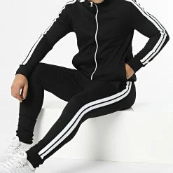 Acheter 🔔 Ensemble De Survetement A Bandes MK-15 Noir de Uniplay ⌛