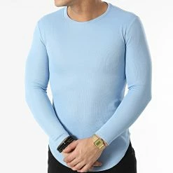 Offres 💯 Tee 👚 Shirt A Manches Longues Oversize UY776 Bleu Clair de Uniplay 👏 -Uniplay Soldes uniplay 300401 UY776 SKY BLUE 20220203T160142 03