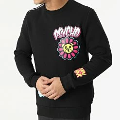 Sortie 😍 Sweat Crewneck T906 Noir de Uniplay ✔️ -Uniplay Soldes uniplay 300415 UP T906 BLACK 20220128T154542 03