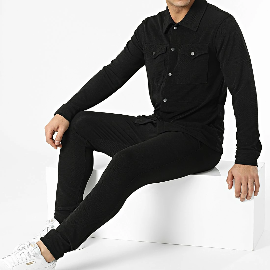 Grosses soldes 🌟 Ensemble Surchemise Et Pantalon Jogging MK-17 Noir de Uniplay 🤩 3 Grosses soldes 🌟 Ensemble Surchemise Et Pantalon Jogging MK-17 Noir de Uniplay 🤩