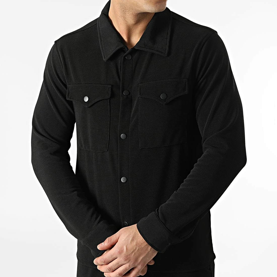 Grosses soldes 🌟 Ensemble Surchemise Et Pantalon Jogging MK-17 Noir de Uniplay 🤩 5 Grosses soldes 🌟 Ensemble Surchemise Et Pantalon Jogging MK-17 Noir de Uniplay 🤩 – Image 3