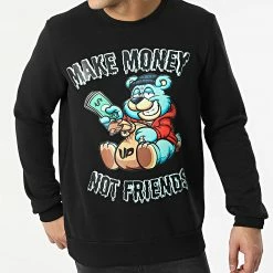 Sortie 😉 Sweat Crewneck T902 Noir de Uniplay 🔥 -Uniplay Soldes uniplay 300460 UP T902 BLACK 20220128T154520 03